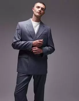 Свободный пиджак Topman синего цвета