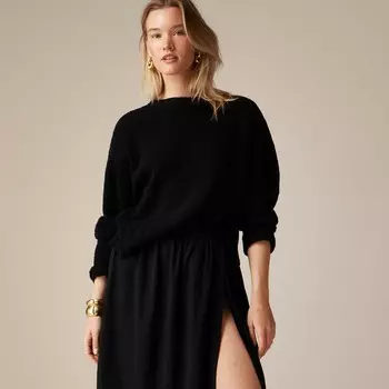 Свободный пляжный свитер с круглым вырезом J.Crew, черный
