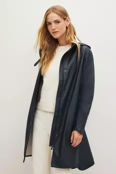 Свободный покрой, водонепроницаемый плащ А образной формы Ilse Jacobsen, синий