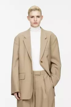 Свободный шерстяной блейзер Arket, бежевый