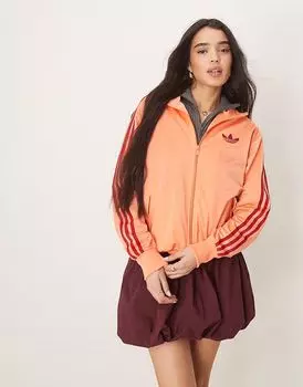 Свободный спортивный топ Adidas Originals Firebird оранжевого и красного цвета