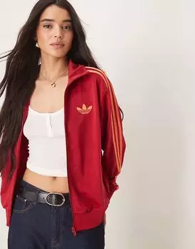 Свободный спортивный топ Adidas Originals Firebird в красном и оранжевом цветах