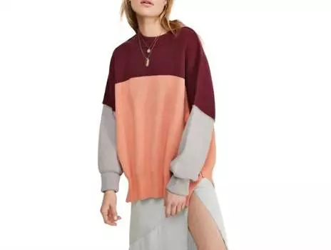 Свободный свитер Easy Street Colorblock в персиковом цвете Free People