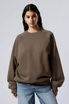 Свободный свитер из плотного хлопка. Weekday, коричневый