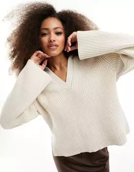 Свободный свитер натурального цвета с открытым воротником & Other Stories