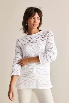 Свободный свитер с большими глазами Next, белый