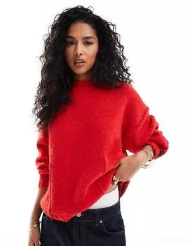 Свободный свитер с круглым вырезом ASOS DESIGN красного и бордового цветов