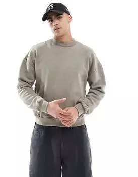 Свободный свитер с круглым вырезом бежевого цвета Hollister