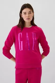 Свободный свитер с круглым вырезом и логотипом Gap, фиолетовый