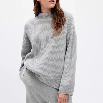 Свободный свитер с разрезами Gap, серый