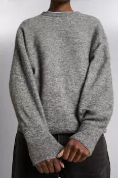 Свободный свитер вязки из альпаки H&M, серый