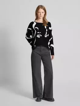 Свободный свитер жаккардового качества с рукавами «летучая мышь» s.Oliver BLACK LABEL, черный