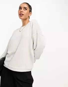 Свободный свитшот серого вереска с круглым вырезом River Island