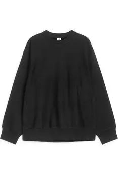 Свободный свитшот в тяжелом качестве Arket, черный