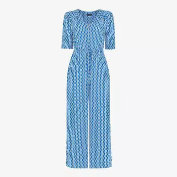 Свободный тканый комбинезон с воротником оверсайз Whistles, мультиколор