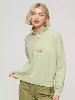 Свободный толстовка с молнией до половины Superdry, нежная зелень