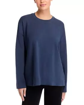 Свободный топ Eileen Fisher с высоким круглым вырезом, синий