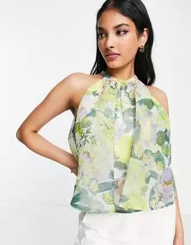 Свободный топ из органзы с цветочным принтом ASOS DESIGN Going Out