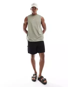 Свободный топ-майка из спортивной сетки цвета хаки ASOS DESIGN