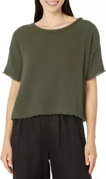 Свободный топ с балетным вырезом Eileen Fisher, цвет Seaweed