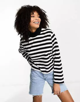 Свободный топ с длинными рукавами и высоким воротником ASOS DESIGN
