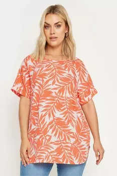 Свободный топ с короткими рукавами Yours Curve, оранжевый