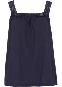 Свободный топ с кружевными бретелями Bpc Bonprix Collection, синий