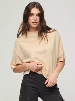 Свободный топ с микро-логотипом и вышивкой Superdry, тапиоковый крем