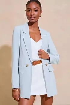 Свободный удлиненный пиджак строгого покроя Lipsy, синий