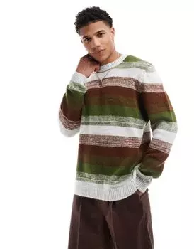 Свободный вязаный джемпер с начесом ASOS DESIGN с узором космических красок