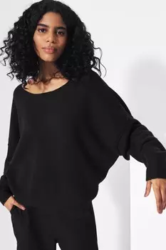 Свободный вязаный свитер American Vintage, черный