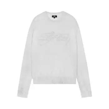 Свободный вязаный свитер с логотипом Stussy Bone