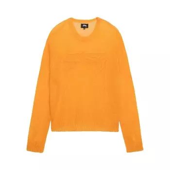 Свободный вязаный свитер с логотипом Stussy, цвет Оранжевый