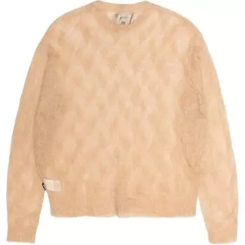 Свободный вязаный свитер с перекрестными косами Stussy, цвет Sand