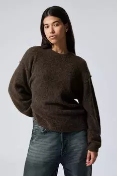 Свободный вязаный свитер Weekday, коричневый