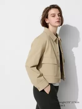 Свободный жакет из джерси Uniqlo, бежевый