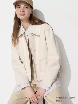 Свободный жакет из джерси Uniqlo, бежевый