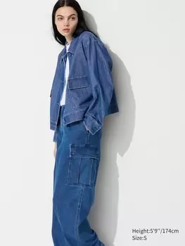 Свободный жакет из джерси Uniqlo, синий