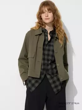 Свободный жакет из джерси Uniqlo, зеленый