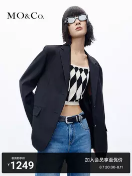 Свободный женский блейзер Moco в стиле рок, черный