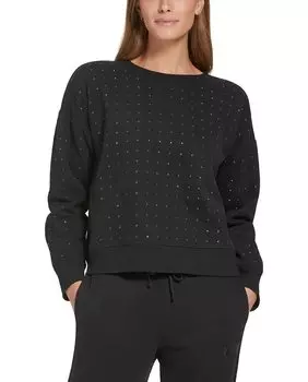 Свободный женский свитер с круглым вырезом DKNY, черный