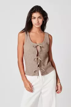 Связанный жилет с фактурой Next, бежевый
