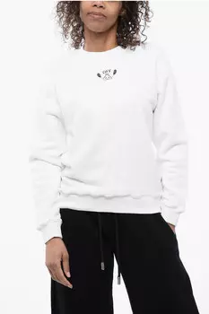 Свтишот из матового хлопка Off-White Bandana-Embroidered, белый