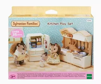 Sylvanian Families, коллекционные фигурки, деревенский кухонный гарнитур с холодильником и аксессуарами