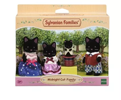 Sylvanian Families, Коллекционные фигурки, Семейный набор Черных кошек, 5530