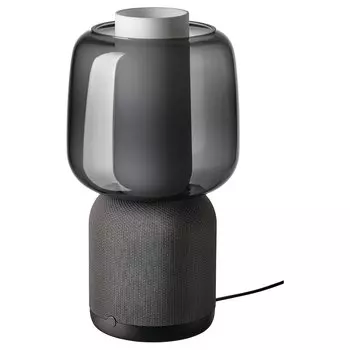 SYMFONISK Лампа для динамика с Wi-Fi, стеклянный абажур, черный IKEA