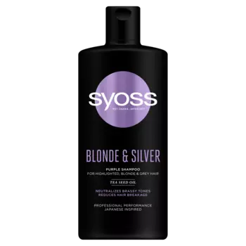 Syoss Blonde&Silver Purple Шампунь для светлых и седых волос, нейтрализующий желтизну, 440 мл