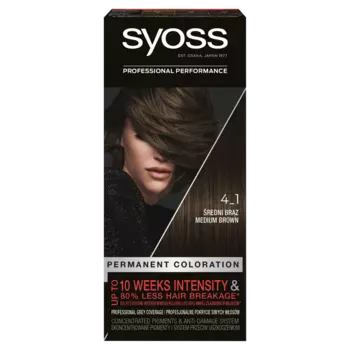 Syoss Permanent Coloration стойкая краска для волос 4-1 средний коричневый, 1 упаковка