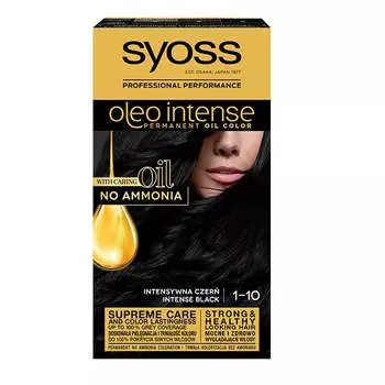 Syoss Стойкая краска для волос Oleo Intense с маслами 1-10 Intensive Black