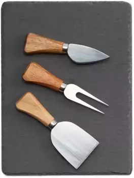 Сырная доска Zeller Present, (набор) 18х24 см, серебристый/черный